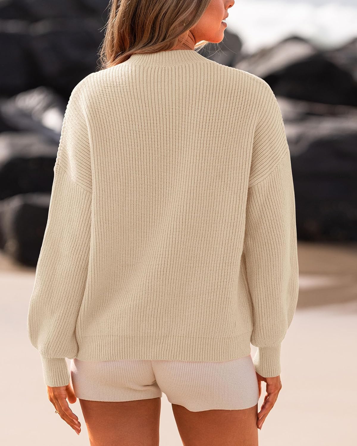 White, Old Navy Textured-Knit Sweater.