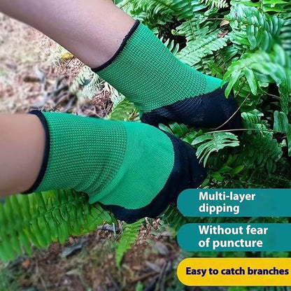 Gardening Gloves for Women Men,1 Pair Gardening Gloves Knitted Latex Breathable Waterproof for Lawn and Garden Clearance Items