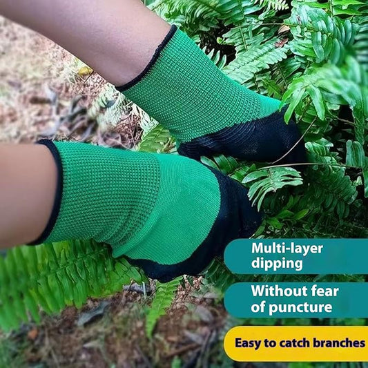 Gardening Gloves for Women Men,1 Pair Gardening Gloves Knitted Latex Breathable Waterproof for Lawn and Garden Clearance Items
