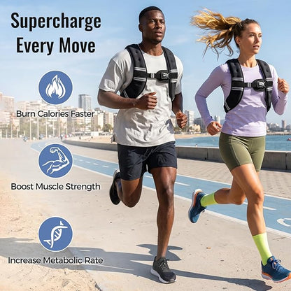 8LB Weighted Vest for Women & Men with Reflective Stripe and Adjustable Buckle, Comfortable & Durable Rucking Vest for Walking, Running & Strength Training