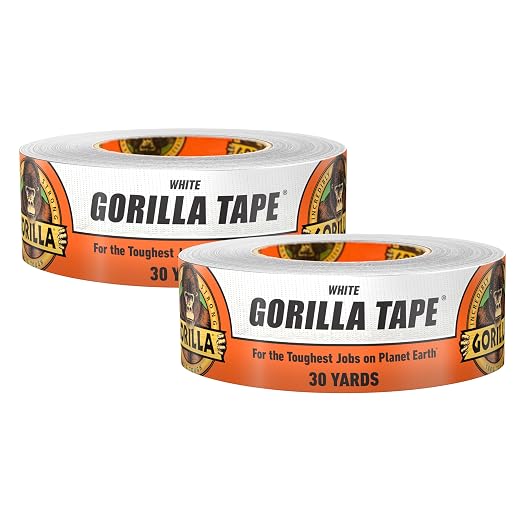 Gorilla Tape, White Duct Tape, 1.88" x 30 yd, White (1 Roll)