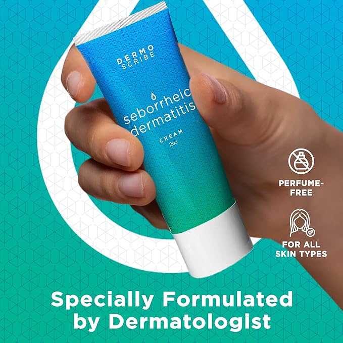 Seborrheic Dermatitis Cream, Eczema Cream, Specifically formulated for application to Itchy Skin, Redness,  Scaling, For Face, Chest  Scalp, 2 oz
