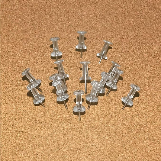 JIKIOU Push Pins Tacks 800 Count in Reusable Box, Standard Clear Thumb Tacks Steel Point and Clear Plastic Head for Wall Corkboard Map Calendar Photo Home Office Craft Projects Plastic Head Steel Pin