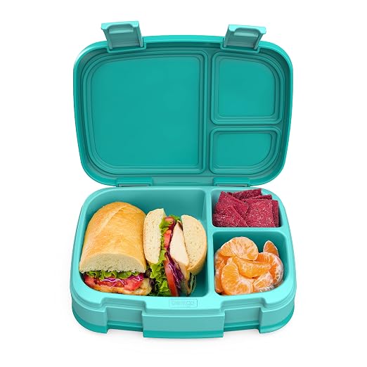 Bentgo Fresh – Leak-Proof, Versatile 4-Compartment Bento-Style Lunch Box with Removable Divider, Portion-Controlled Meals for Teens and Adults On-The-Go – BPA-Free, Food-Safe Materials (Blue)