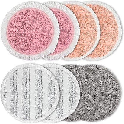 Electric Mop Pads 6.5 inch: G700  P700 Pink Spin Mop Replacement Pads Cordless Electric Mops for Floor Cleaning Scrubber Microfiber Round Scrub 8 Pack