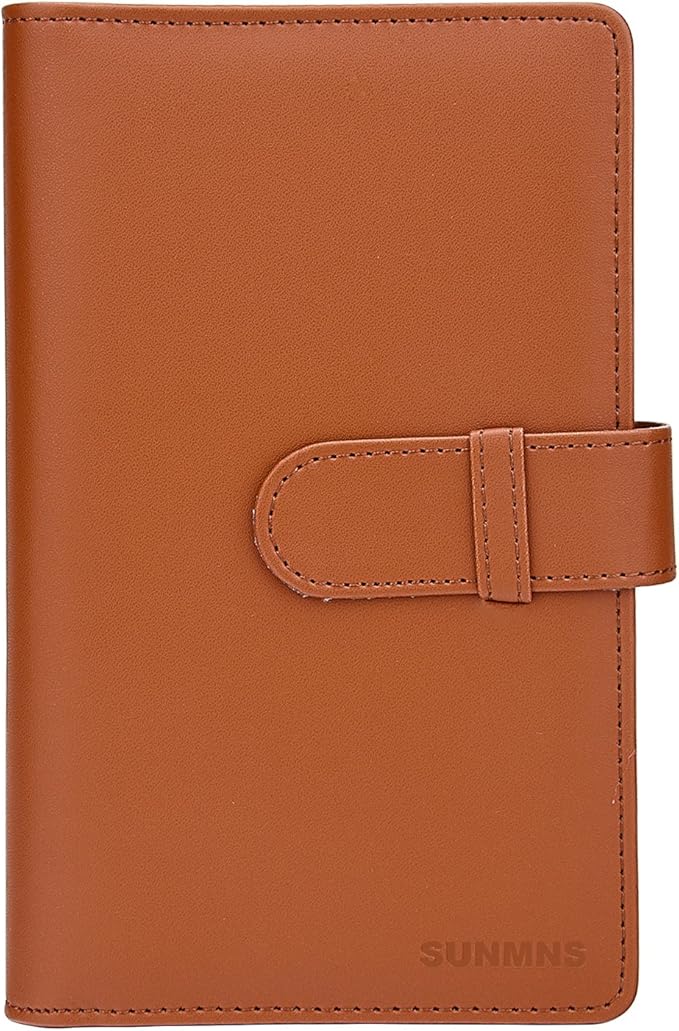 Wallet PU Leather Photo Album Compatible with Instax Mini Instant Film (Brown)