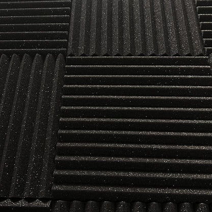 52 black Acoustic Foam Panel Wedge Studio Soundproofing Wall Tiles 12" X 12" X 1"