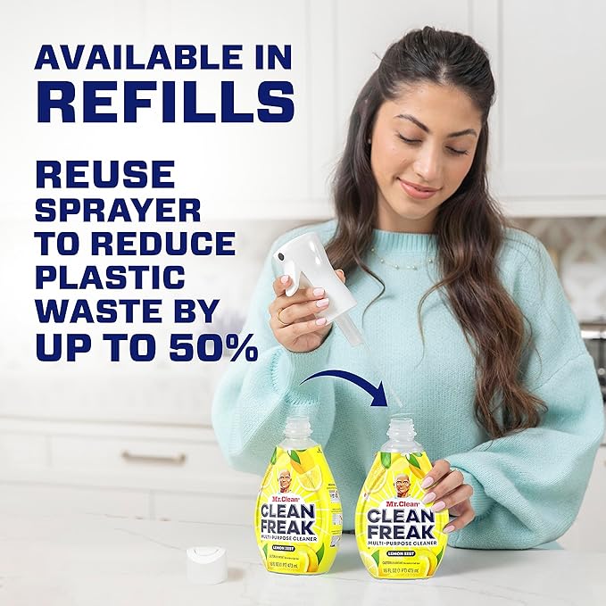 Mr. Clean, Deep Cleaning Mist Multi-Surface Spray, Lemon Zest Scent Refill, 1 Count, 16 Fl Ounce