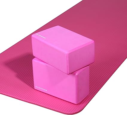 Set of 2 High Density Yoga Blocks, 9"x6"x4" Each, Pair, Multiple Colors