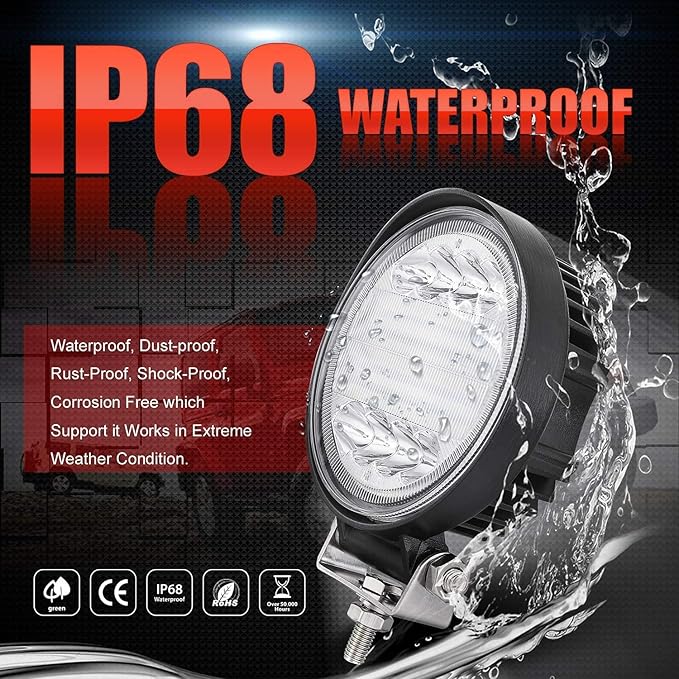 5 Inch Round Offroad Lights, OFFROADTOWN 2PCS 144W Spot Flood Combo Beam Round Fog Lights Bumper Light Driving Light LED Pods for Truck UTV ATV SUV RZR Honda Chevy