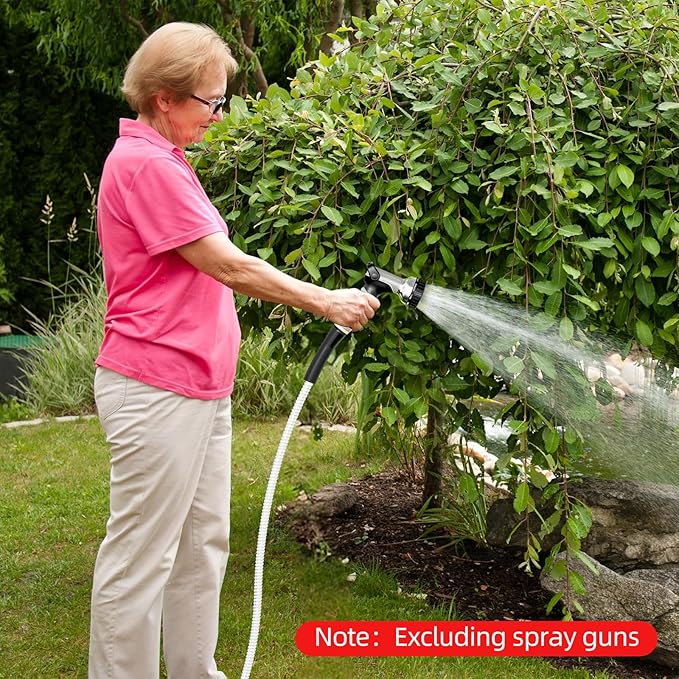 Metal Garden Water Hose 50 FT, Flexible and Lightweight, Heavy Duty Stainless Steel Pipe with Brass Fittings for Reel, Yard, Outdoor, Boat