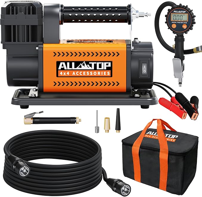 ALL-TOP Air Compressor with Digital Pressure Gauge Tire Inflator Kit, 12V Portable Inflator 7.06ft3Min, Offroad Air Pump for Truck Tires, Heavy Duty Max 150 PSI for 4x4 Vehicle  RV