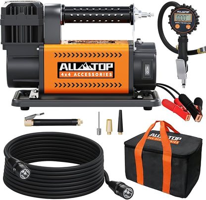 ALL-TOP Air Compressor with Digital Pressure Gauge Tire Inflator Kit, 12V Portable Inflator 7.06ft3Min, Offroad Air Pump for Truck Tires, Heavy Duty Max 150 PSI for 4x4 Vehicle  RV