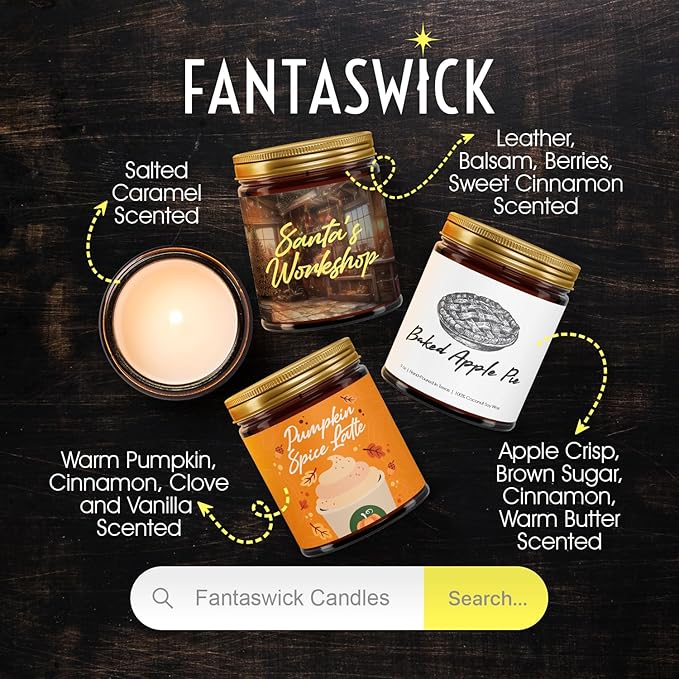 Fall Candle | 100% Natural Coconut Soy Wax | 9oz | Baked Apple Pie