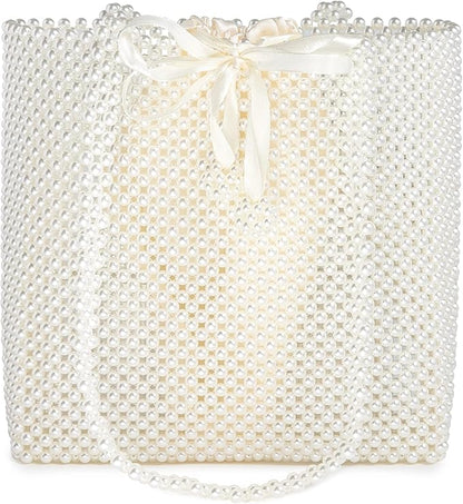 Pearl Purse Tote Bag Shouder Bag For Women Wedding Party Shiny Beaded Bag Travel Bag With Pearl