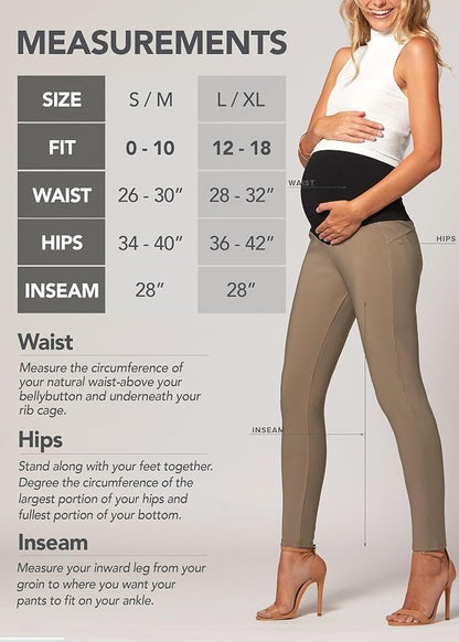 White Color Conceited Stretch Ponte Pants for Women - Dressy Leggings - High Waist Shaping Butt Lifting