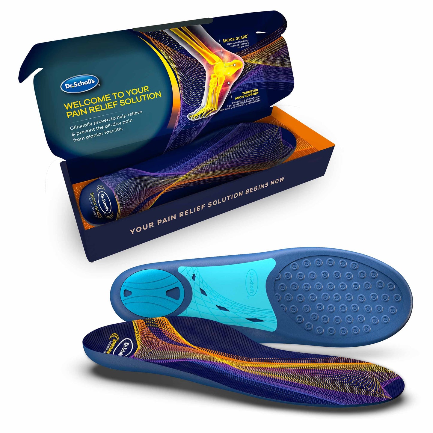 Dr. Scholl’s Plantar Fasciitis Pain Relief Orthotic Insoles, Immediately Relieves Pain: Heel, Spurs, Arch Support, Distributes Foot Pressure, 1 Pair