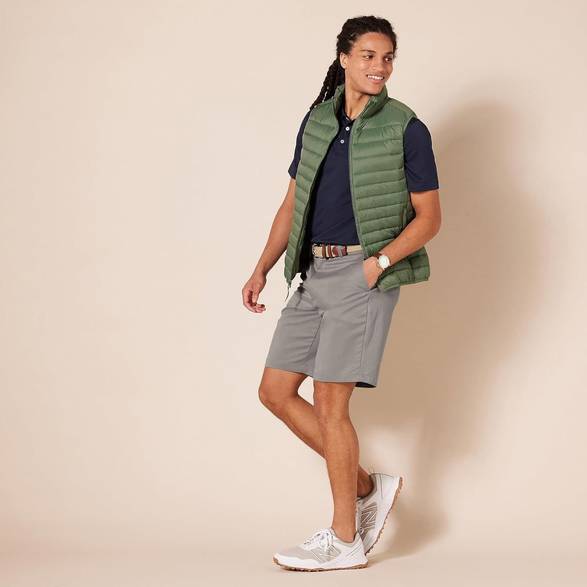 Essentials Men's Classic-Fit Stretch Golf Shorts with Moisture-Wicking, Active Waistband