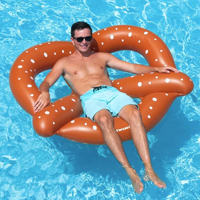 Swimline Giant Pretzel Swim Fun Inflatable Floating Seat, 1-Pack