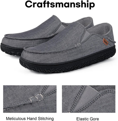 LongBay Men's Moccasin Slippers Comfy Warm Memory Foam House Shoes Winter for Indoor Outdoor
