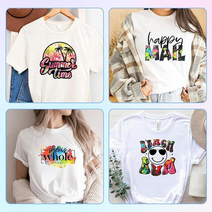 Tintnut Splash Heat Transfer Vinyl - 16 Sheets 10x12 Inch HTV Ink Watercolor Iron On Vinyl for T-Shirts Hats Clothes,for Cricut  Silhouette Cameo