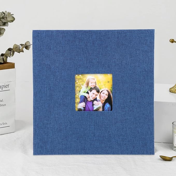 Creative Linen Photo Album DIY Photo Book for Family Travel Memories Self-Adhesive Pages for for Weddings Graduations and Special Moments