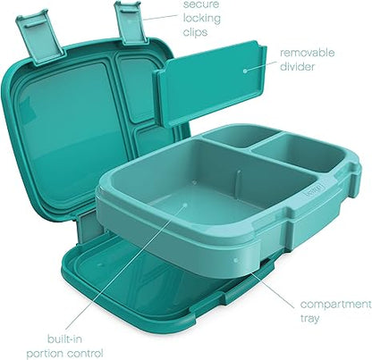 Bentgo Fresh  Leak-Proof, Versatile 4-Compartment Bento-Style Lunch Box with Removable Divider, Portion-Controlled Meals for Teens and Adults On-The-Go  BPA-Free, Food-Safe Materials (Aqua)
