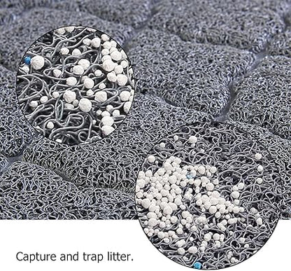 unipaws Cat Litter Trapping Mat, Litter Box Scatter Control Pad, Litter Free Floors and Urine Waterproof, Gentle on Paws, No Phthalate