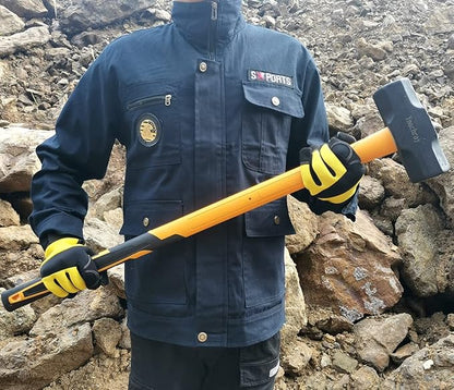 10 LB Sledge Hammer with Heavy Duty Construction, 35-Inch Fiberglass Handle, Overstrike Protection, Textured Grip