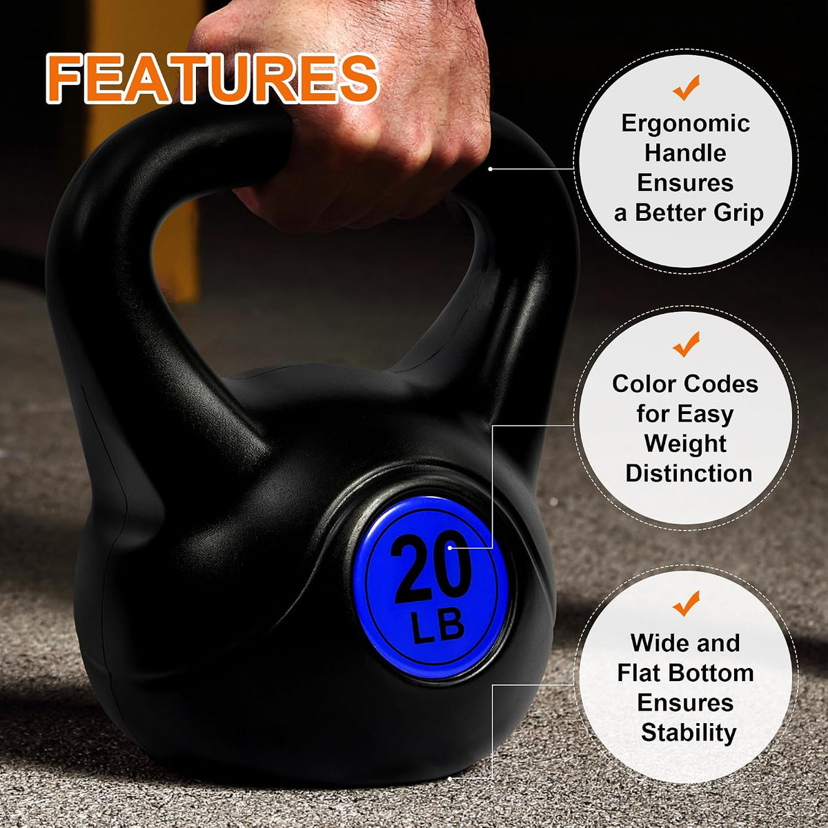 Fitvids Wide Grip Kettlebell Weight Set