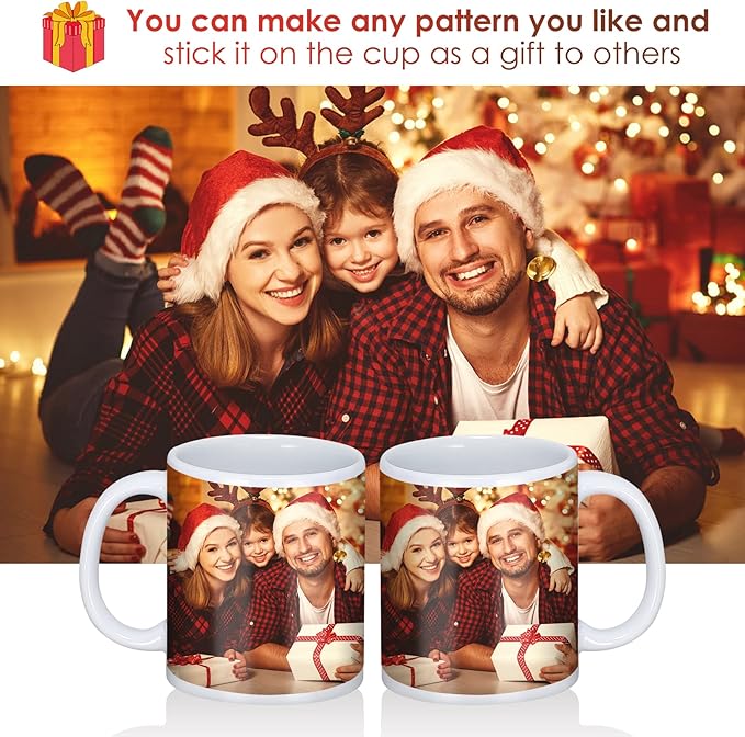 Sublimation Mugs, 12Pcs Coffee Mugs Blank White Ceramic Coffee Mug Set Sublimation Cups 11 oz Christmas Coffee Mug for Hot Chocolate Latte Tea Milk DIY Products