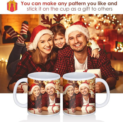 Sublimation Mugs, 12Pcs Coffee Mugs Blank White Ceramic Coffee Mug Set Sublimation Cups 11 oz Christmas Coffee Mug for Hot Chocolate Latte Tea Milk DIY Products