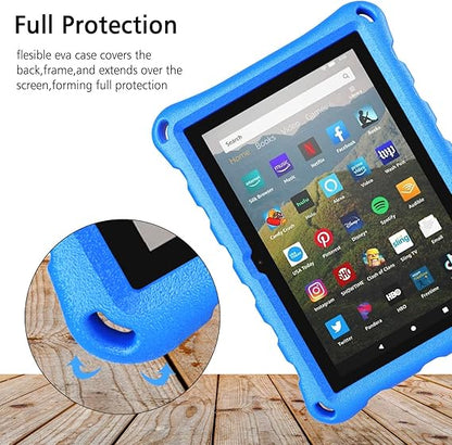 Fire HD 8 Tablet Case,Kindle Fire 8 Case,Fire Tablet 8 Case Kids(12th/10th Generation,2024/2022 Release),DiHines Kid-Proof Case for  Fire HD 8 Plus Tablet, Blue