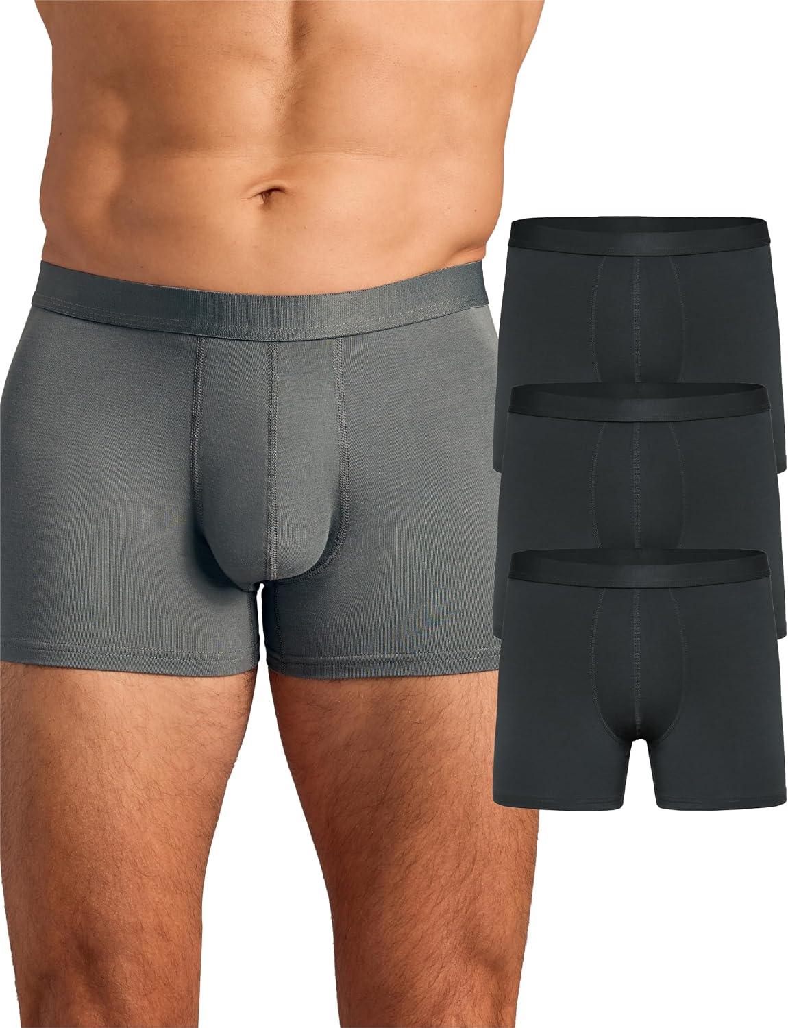 True Classic Mens Underwear – Mens Boxer Briefs Pack, 6” Boxer Brief & 4” Trunk Novelty Underwear for Men, Micromodal