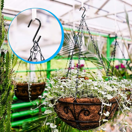12 Pack 4 Inch S Hooks for Hanging Spoons Pans Pots Kitchenware, Metal S Hooks for Hang Clothes Bags Plants, Apply Bathroom Office Tool Room, Black