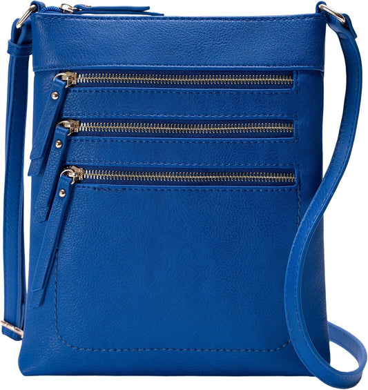 Solene Crossbody Bag Functional Multi Pocket Messenger Purse Top Zip Closure Shoulder Handbag With Adjustable Strap