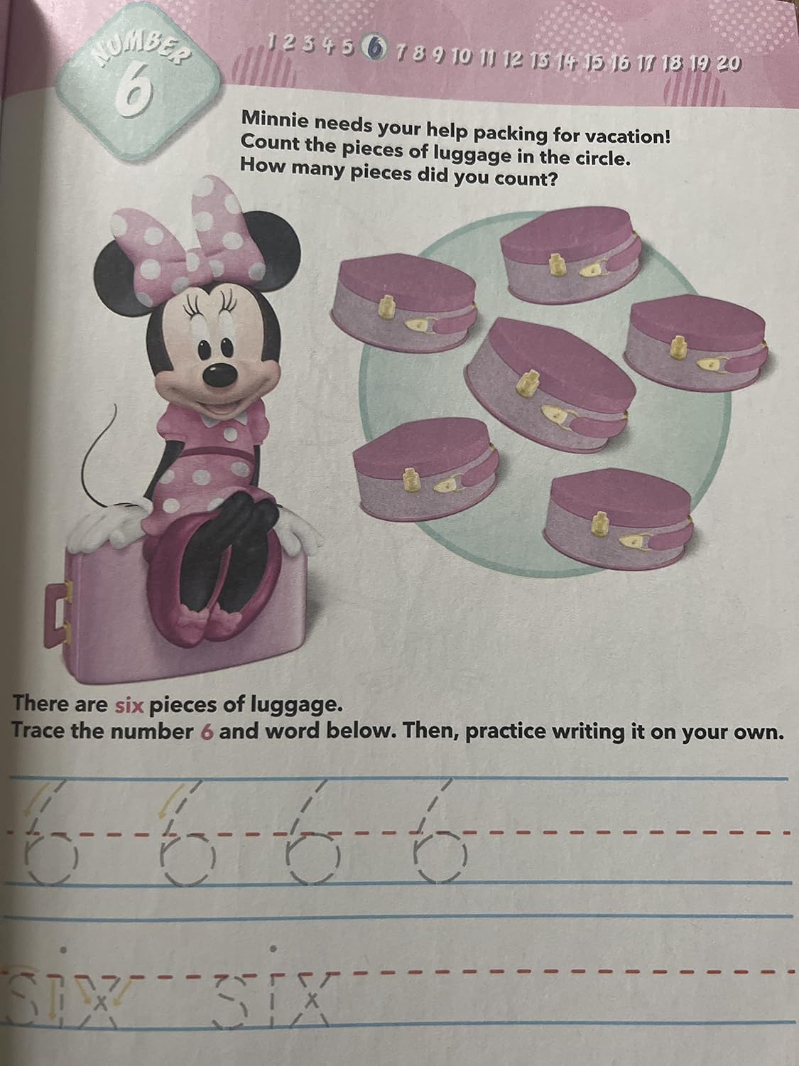 Minnie Mouse Numbers & Counting Learning Workbook