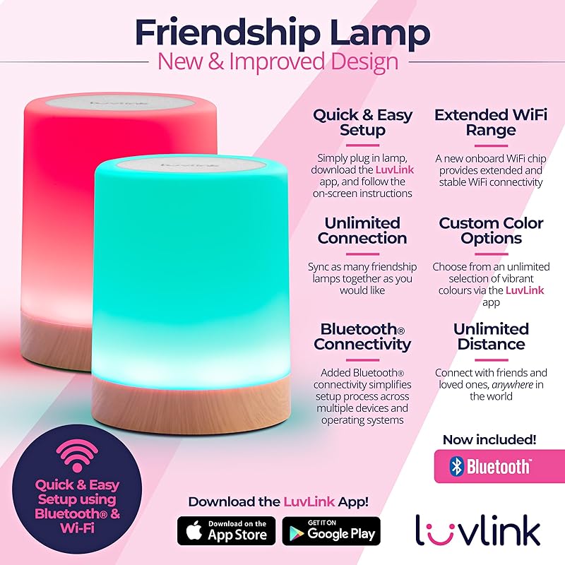 Friendship Lamps by LuvLink New  Improved long-distance WiFi Friendship Lamp (Single)