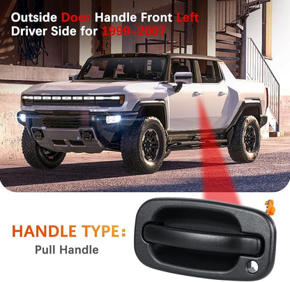 FAERSI Exterior Outside Door Handle Front Left Driver Side for 1999-2007 Chevy Silverado, Tahoe, Suburban, Avalanche, GMC Sierra, Yukon Denali, Cadillac Escalade 77261 15034985