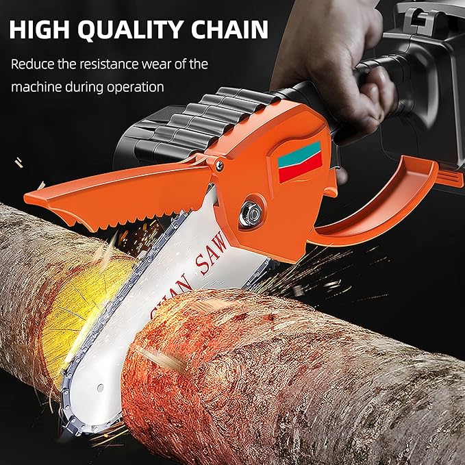 5 Pieces 6 Inch Mini Chainsaw Chain with Replacement Saw Chain Bar, 6 Inch Replacement Chains for Portable Mini Chainsaw, Guide Saw Chain for Wood Branch Cutting Mini Chainsaws (37 Drive Links)