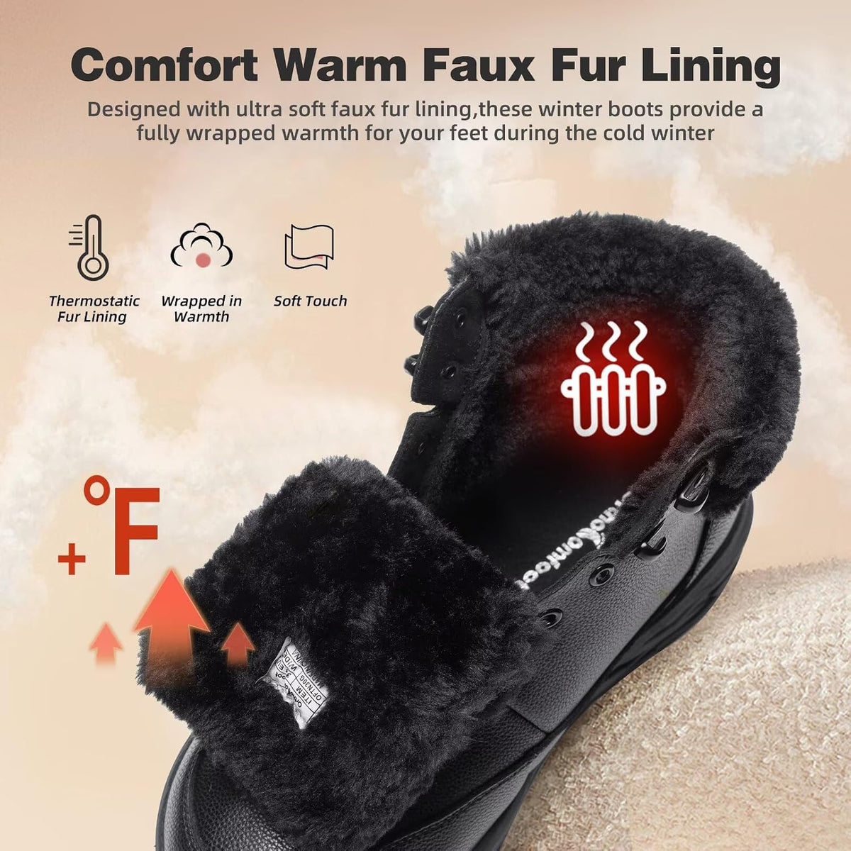Women's Orthopedic Diabetic Winter Boots: Wide Toe Box Comfortable Arch Support Plantar Fasciitis Leather Oxfords Shoes, Casual Warm Walking Snow Ankle Mid Boots for Neuropathy and Heel Pain Relief