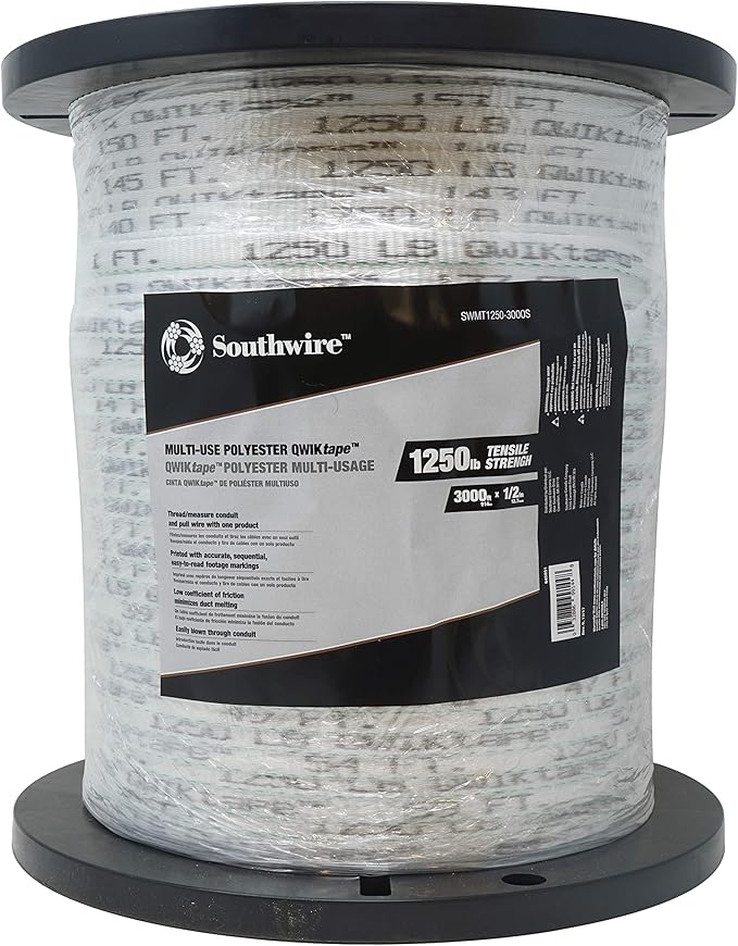Southwire SWMT1250-3000S Qwiktape Tape 1250-Lb x 3000' Spool