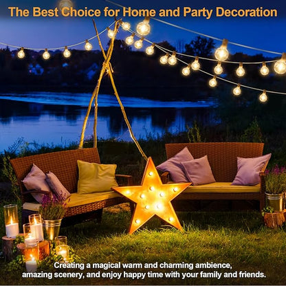 Mlambert 50Ft Outdoor String Lights, G40 Globe Patio Lights with 252 Waterproof Shatterproof LED Bulbs for Balcony Porch Bistro Deck-White Wire
