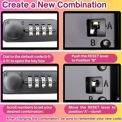 Portable Security Lock Box with Combination Lock, Waterproof Mini Safe Box, Travel Storage Case for Hotel, Car, Office