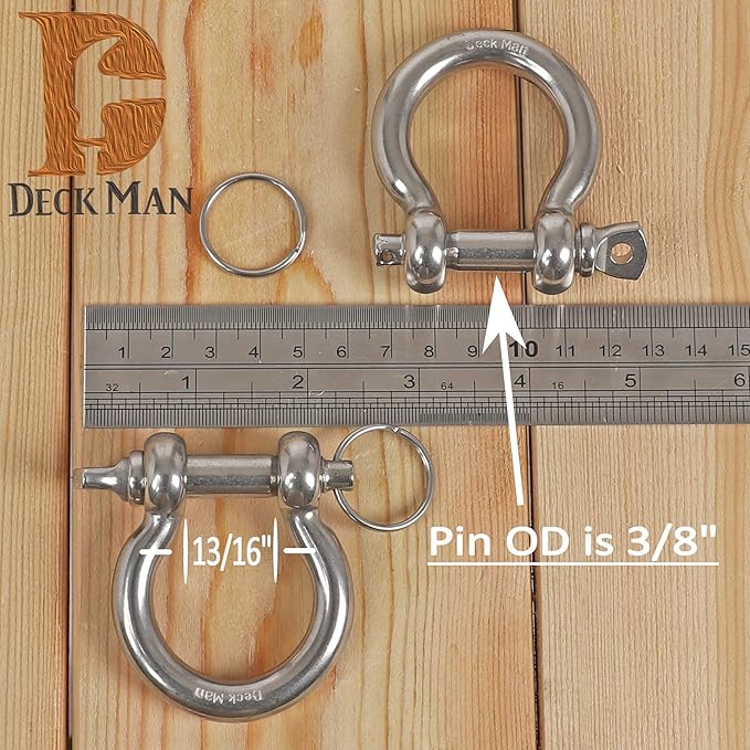 316 Stainless Steel Boat Anchor Chain with 2 Pcs Anti-Off Shackles, Marine Grade