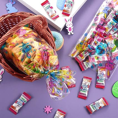 Chuangdi 100 Pack Easter Treat Bags Bunny Candy Cellophane Bag Easter Egg Goodie Cooikes Gift for Party Favor Supplies(Rabbit Style)