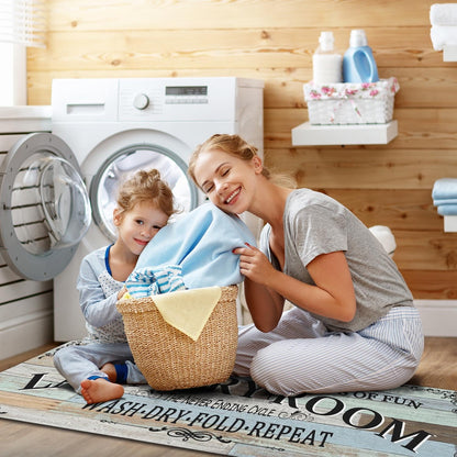 Non Slip Laundry Room Rug - Farmhouse Kitchen Floor Mat -Laundry Room Rug- Runner Decor -Washable Floor Carpet for Washroom Mudroom Kitchen Bathroom Hallway-20 x48