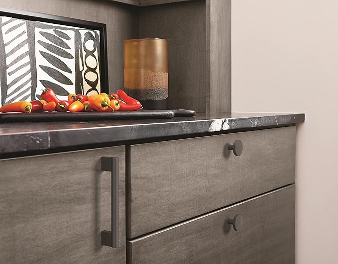 Amerock  Cabinet Knob  Matte Black  1-38 inch (35 mm) Diameter  Versa  1 Pack  Drawer Knob  Cabinet Hardware