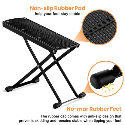 Foldable Foot Rest, 6-Height Adjustable Spa Foot Stand, Non-Slip Sturdy Foot Care Stand for Easy Home Pedicures, Beauty Pedicure Stool Tool
