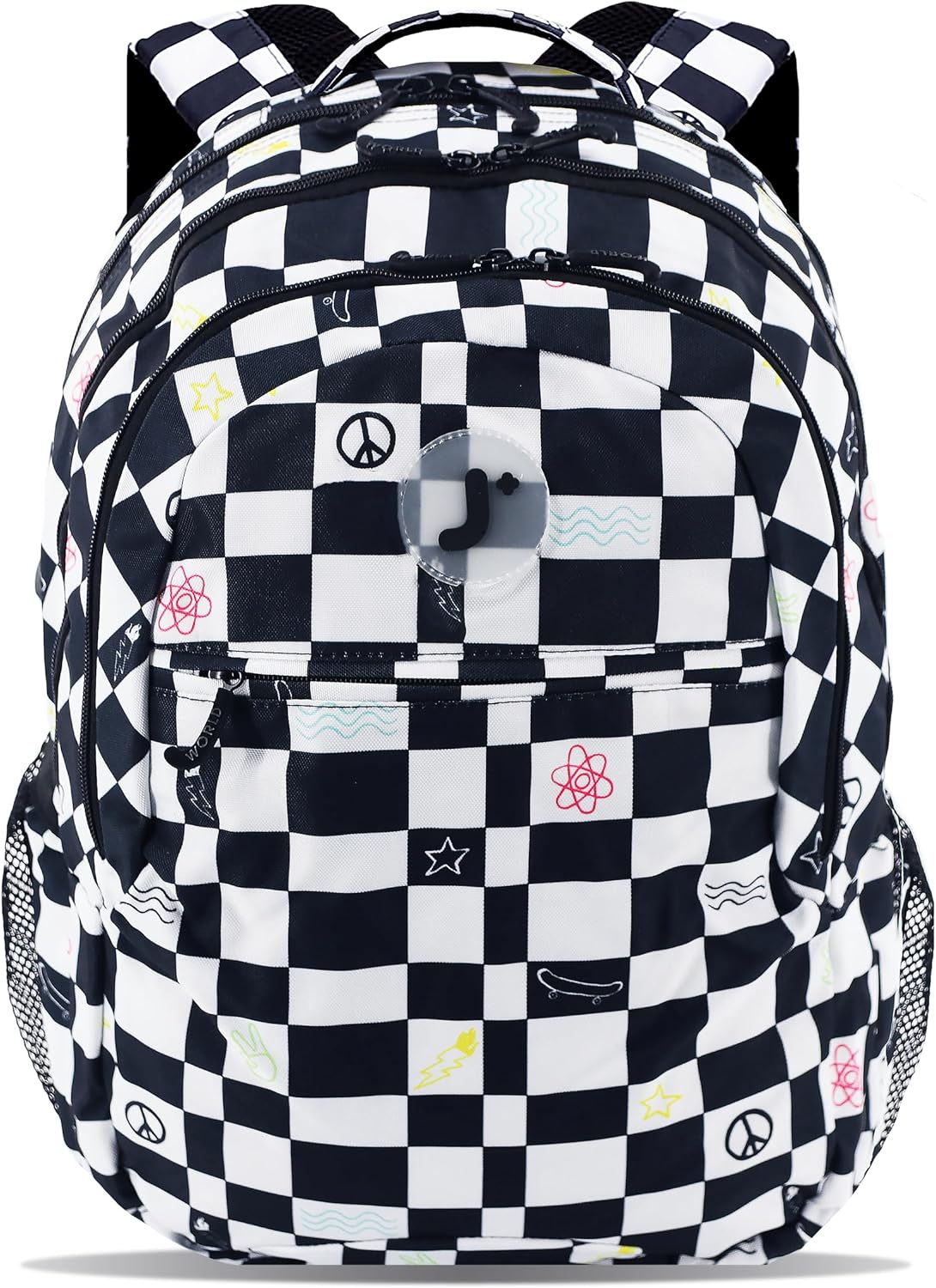 J World Cornelia Middle School Backpack for Kids. Student Laptop Bookbag, Icon Checkers